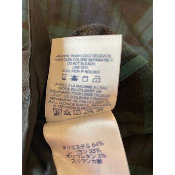 Lands’ End Tartan Plaid Pants Blackwatch Slim Leg Mid Rise Sz 12T Preppy Classic - Picture 6 of 9